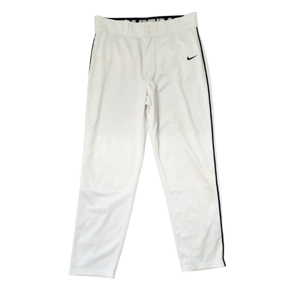 Nike Dri-FIT Baseball Longball Pants, White with Black Piping – Men’s XL